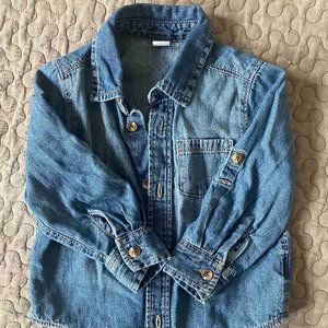 Denim Button Up Long Sleeve Shirt 2T Unisex Old Navy